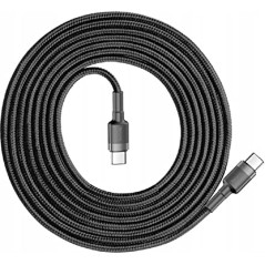 Baseus 1M USB-C to USB-C Cable 60W QC - Fast Charging, Durable & Stylish Black Design
